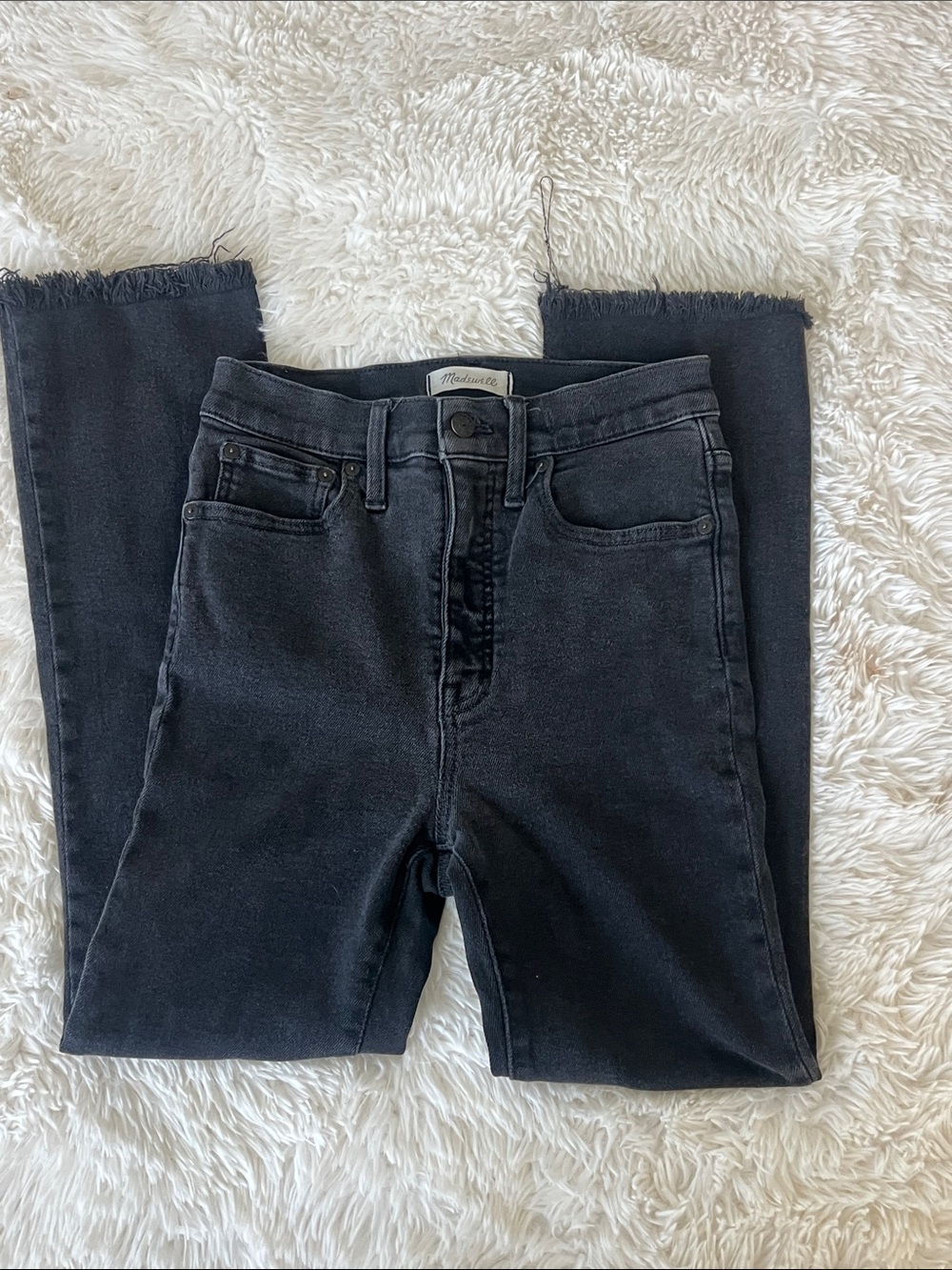 Madewell Cali Demi-Boot Washed Black Jeans 27 ^